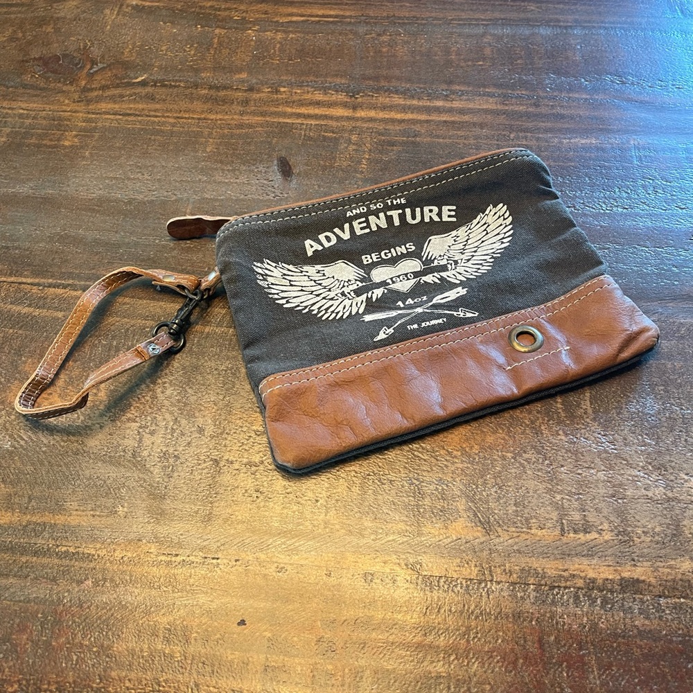 Myra Bag Adventure Print Mini Pouch - Black and Brown